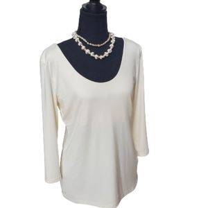 H&M NATURAL WHITE TOP ( SIZE M)